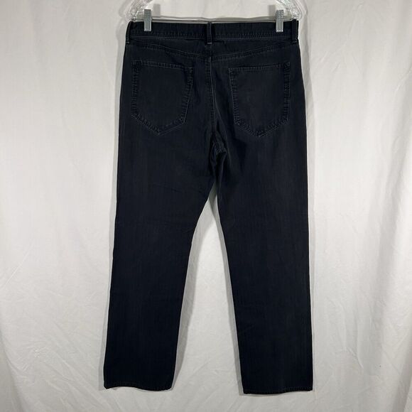 Banana Republic Pants Men's 32x32 Black Straight Fit Mid Rise Cotton Blend - Picture 6 of 10